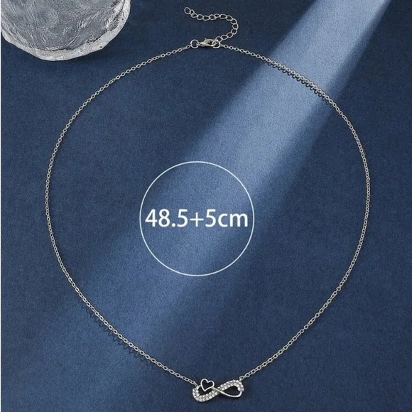 ⚠️Clearance Silver Infinity And Heart Pendant Necklace SS - Picture 5 of 5